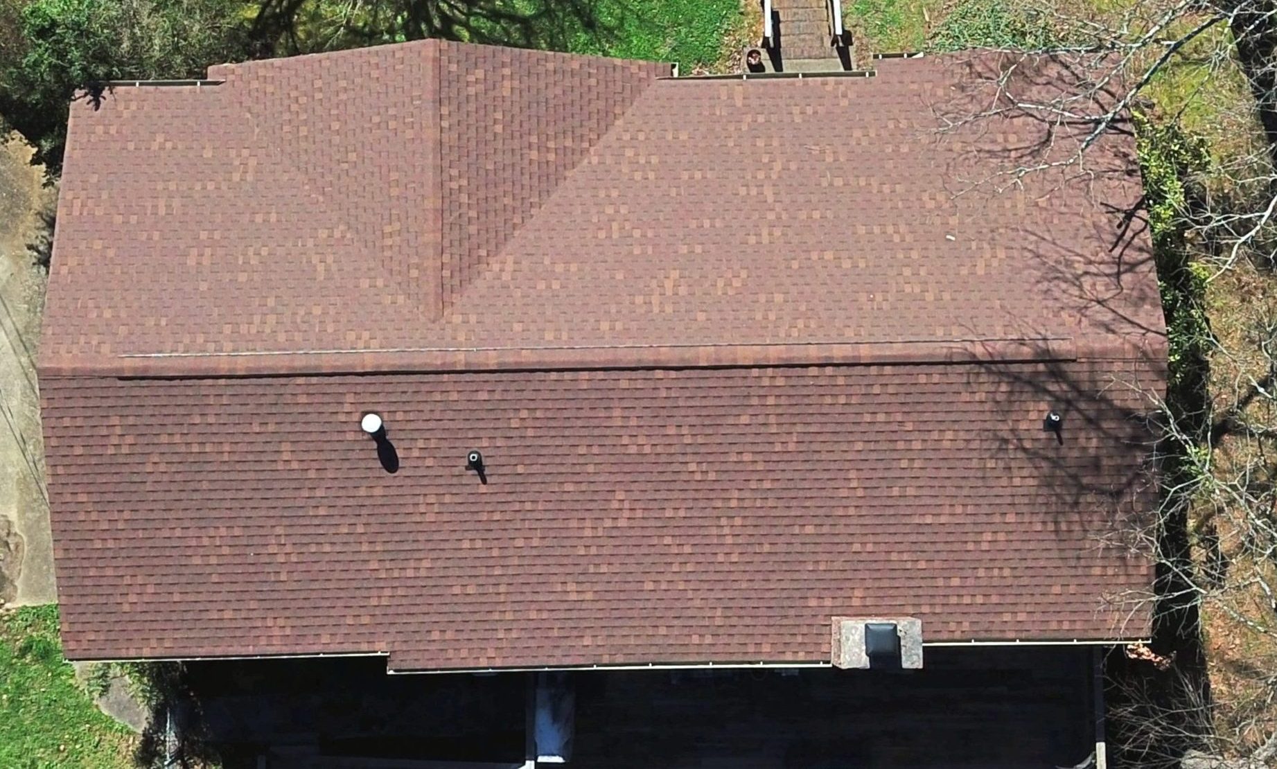 arial view of roof